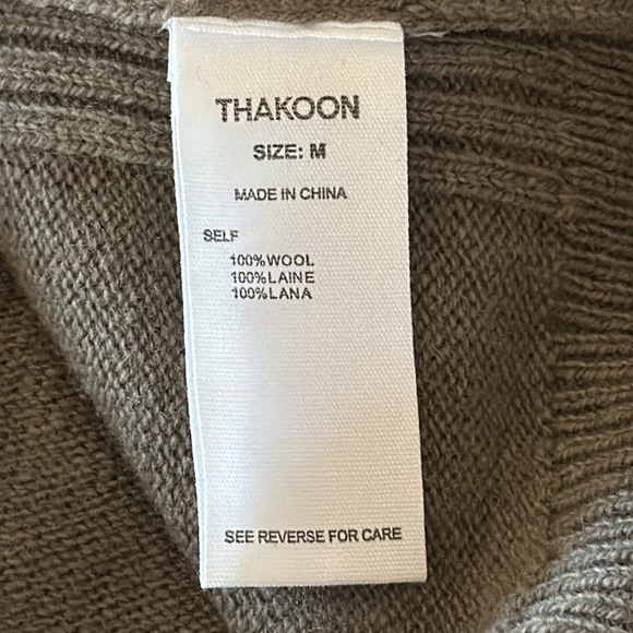 NWT Thakoon Long Sleeve Wool Sweater In Faded Army Green - Picture 8 of 9